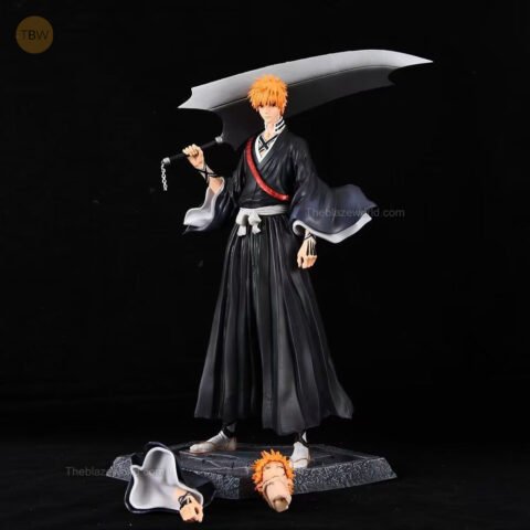 Ichigo Kurosaki 33cm Bleach action figure with swappable face and pose – anime collectible India