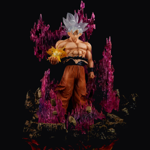 Dragon Ball Goku Ultra Instinct PVC Action Figure with Crystal Aura Base 33cm – Premium Collectible Statue