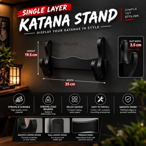 Single layer katana stand wall mount