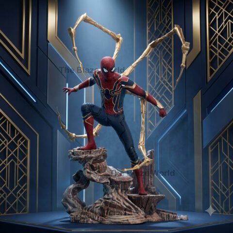 Spider-Man Standing on Stone Figure 25cm