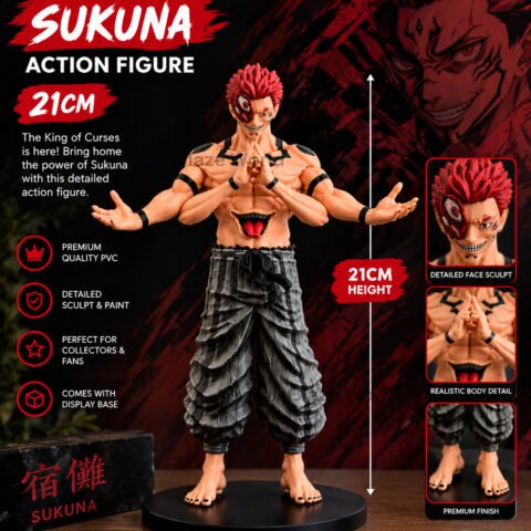 Sukuna 4 Hand Action Figure 21CM. Premium Jujutsu Kaisen collectible figure for Sukuna fans, anime collector